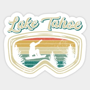 Snowboard Lake Tahoe California Distressed Goggles Big Air Sticker